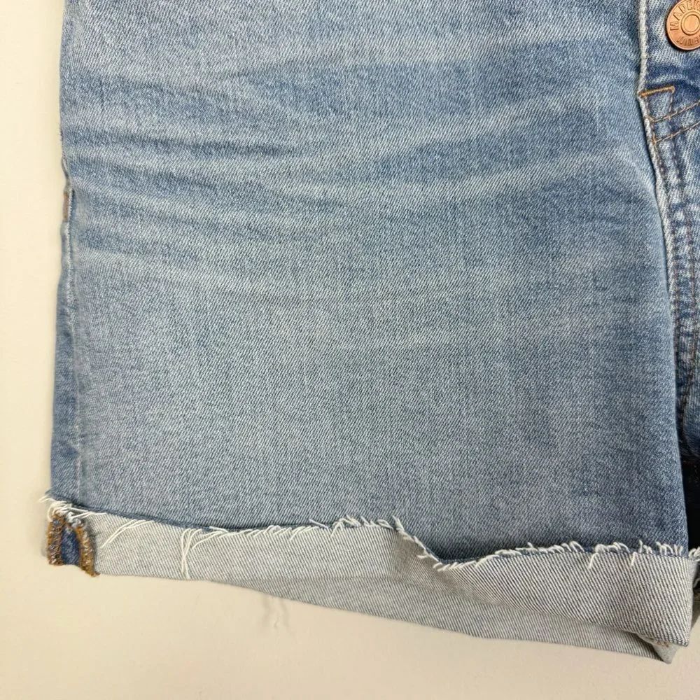 MADEWELL | Exposed Button Fly Denim Jean Shorts Cuffed Raw Hem Women’s Size 26 - Picture 5 of 9